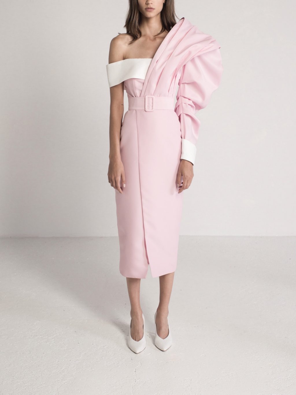 Oversized Sleeve Midi Dress