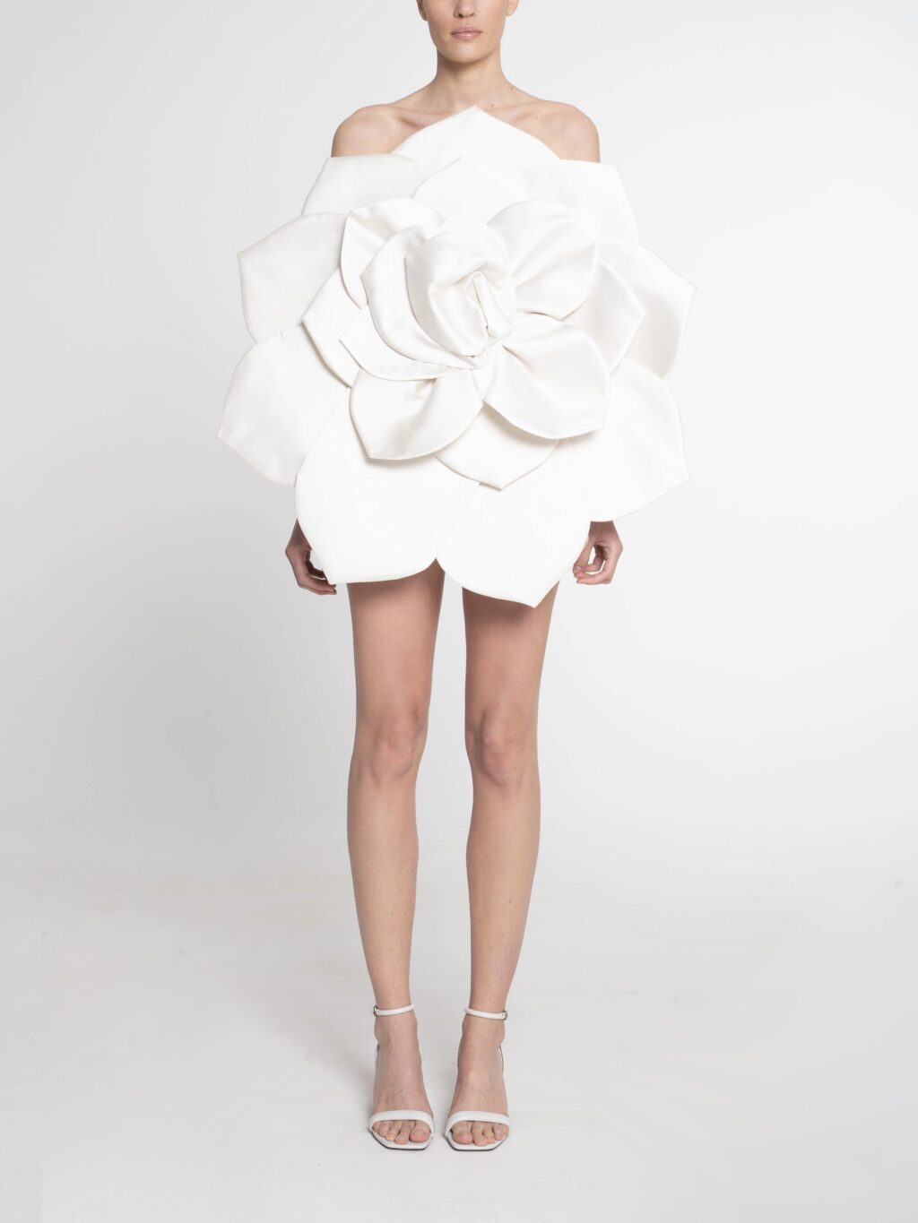 Mini Dress With a Front Oversized Flower