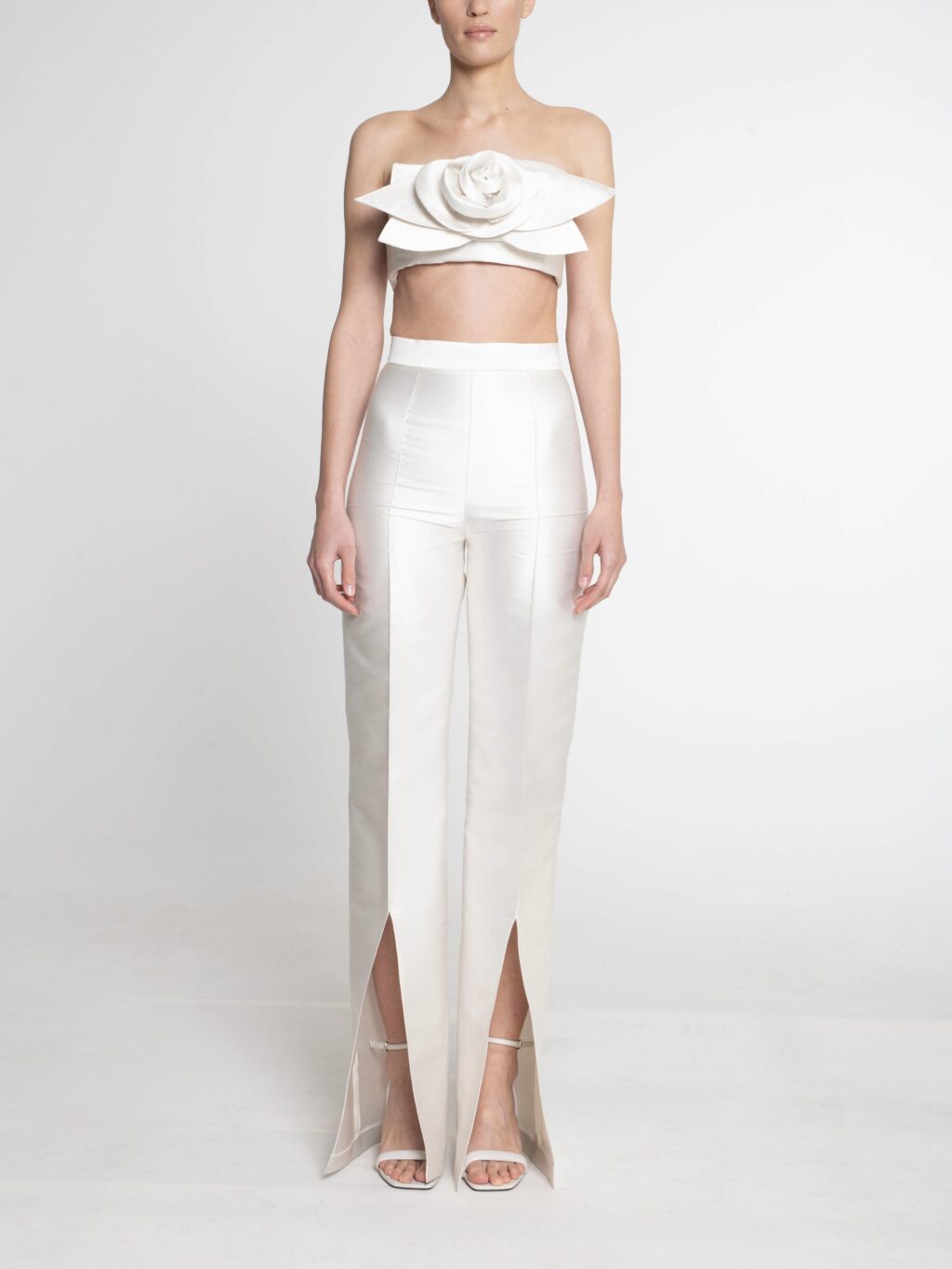 Woman’s Short Top With Flower Detail