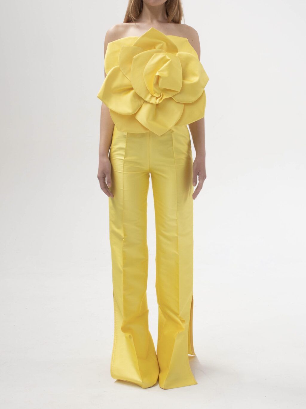 Top With Flower Detail In Yellow