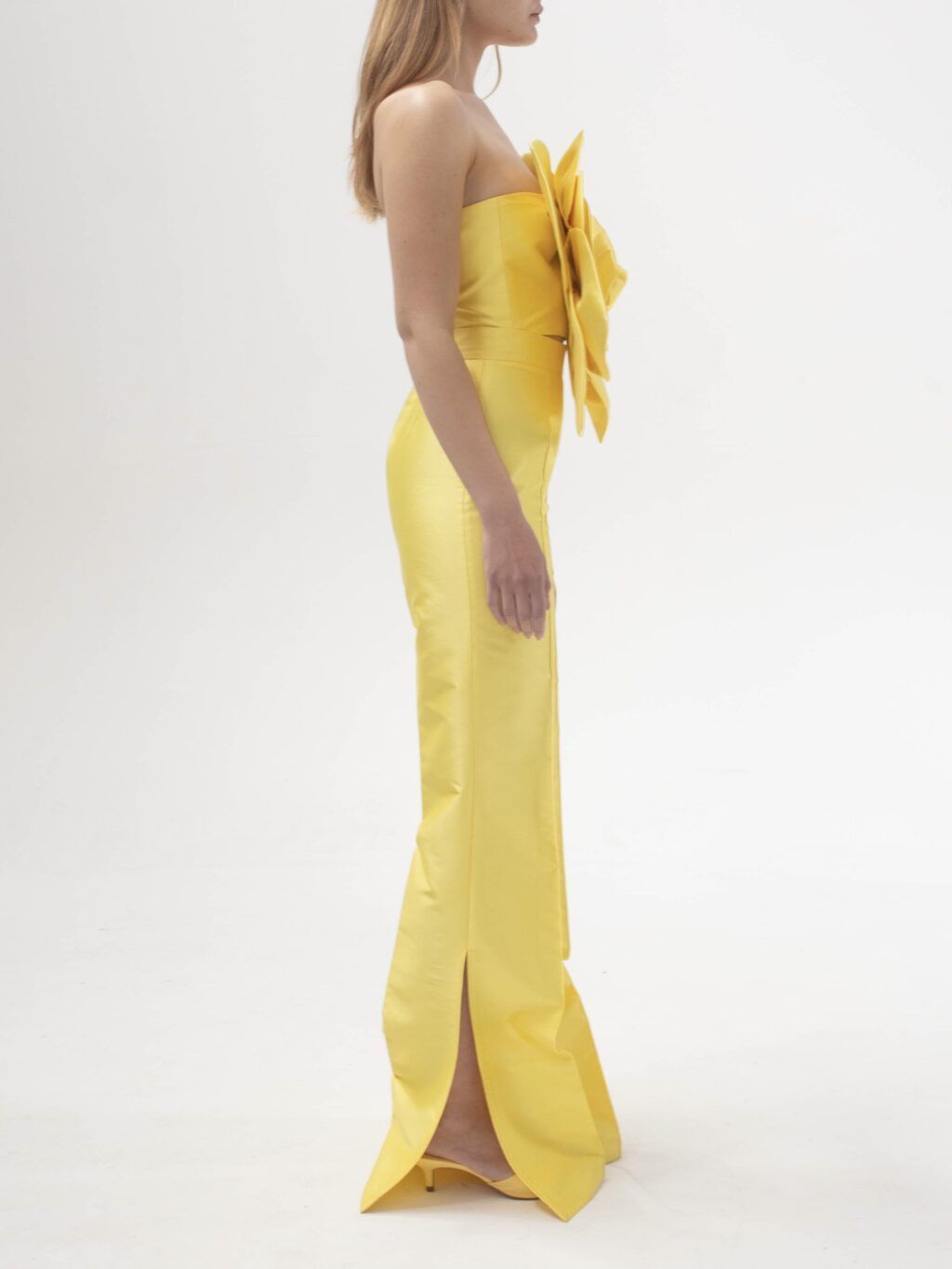 Top With Flower Detail In Yellow