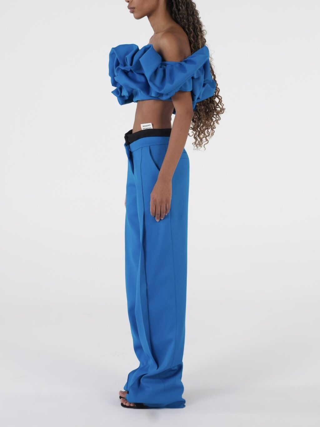 Voluminous Crop Top In Blue