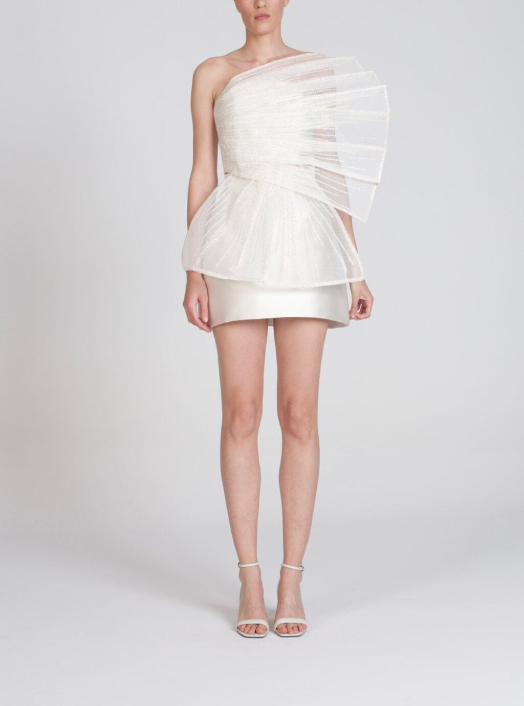 Short Dress With Rhinestone Wing Detail