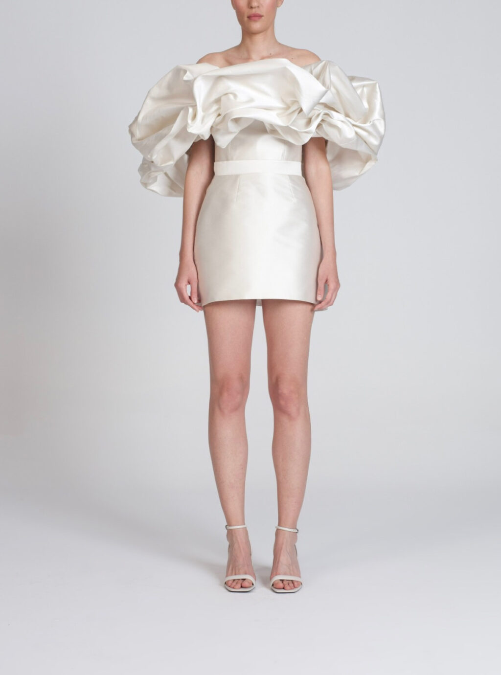 Voluminous Mini Dress In White