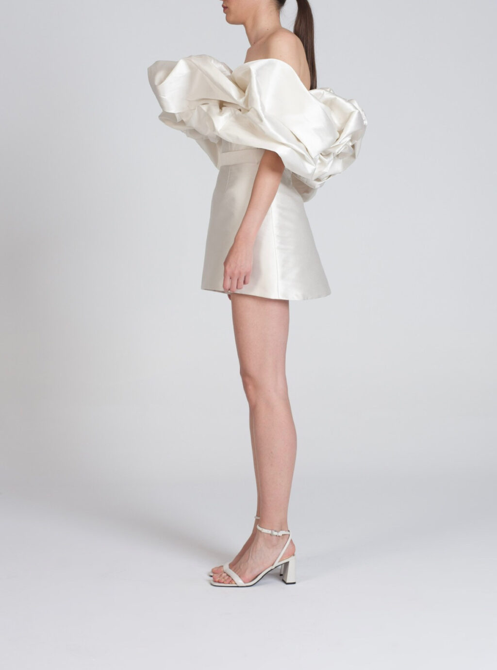 Voluminous Mini Dress In White