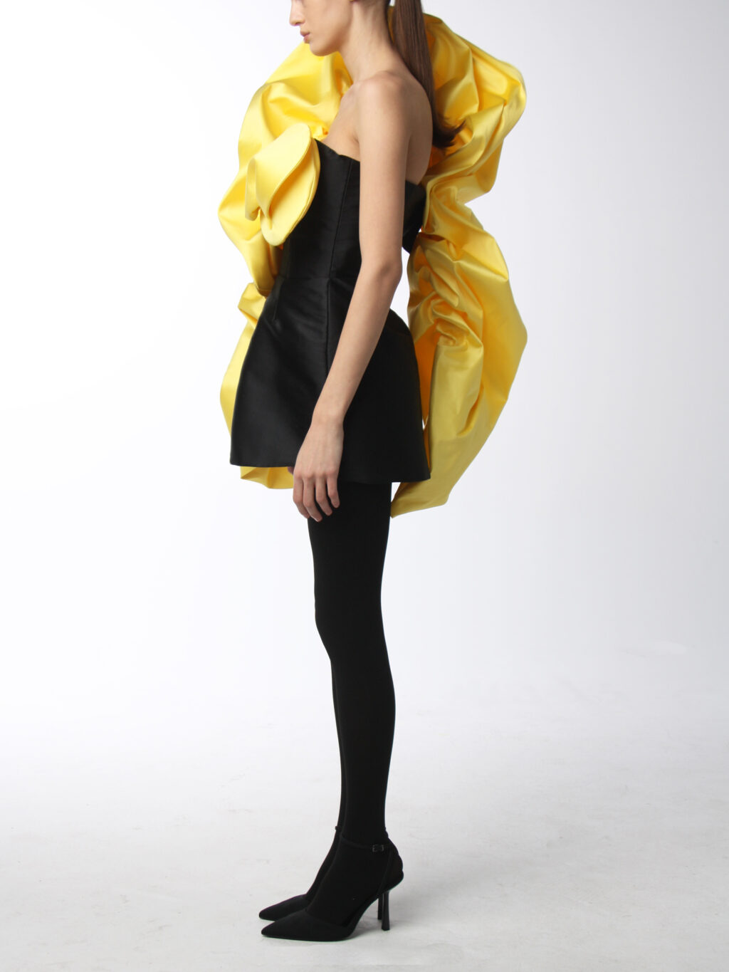 Short Dress With Yellow Details