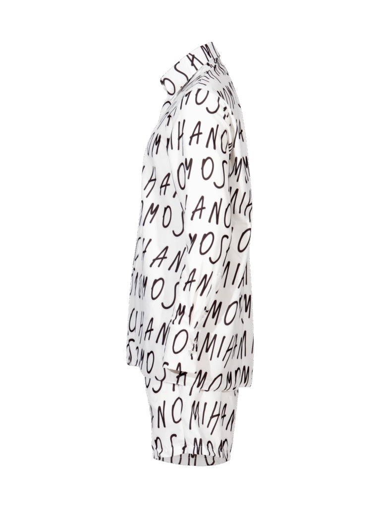 print man's shirt in white
