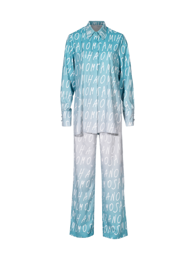 print woman's shirt gray mint