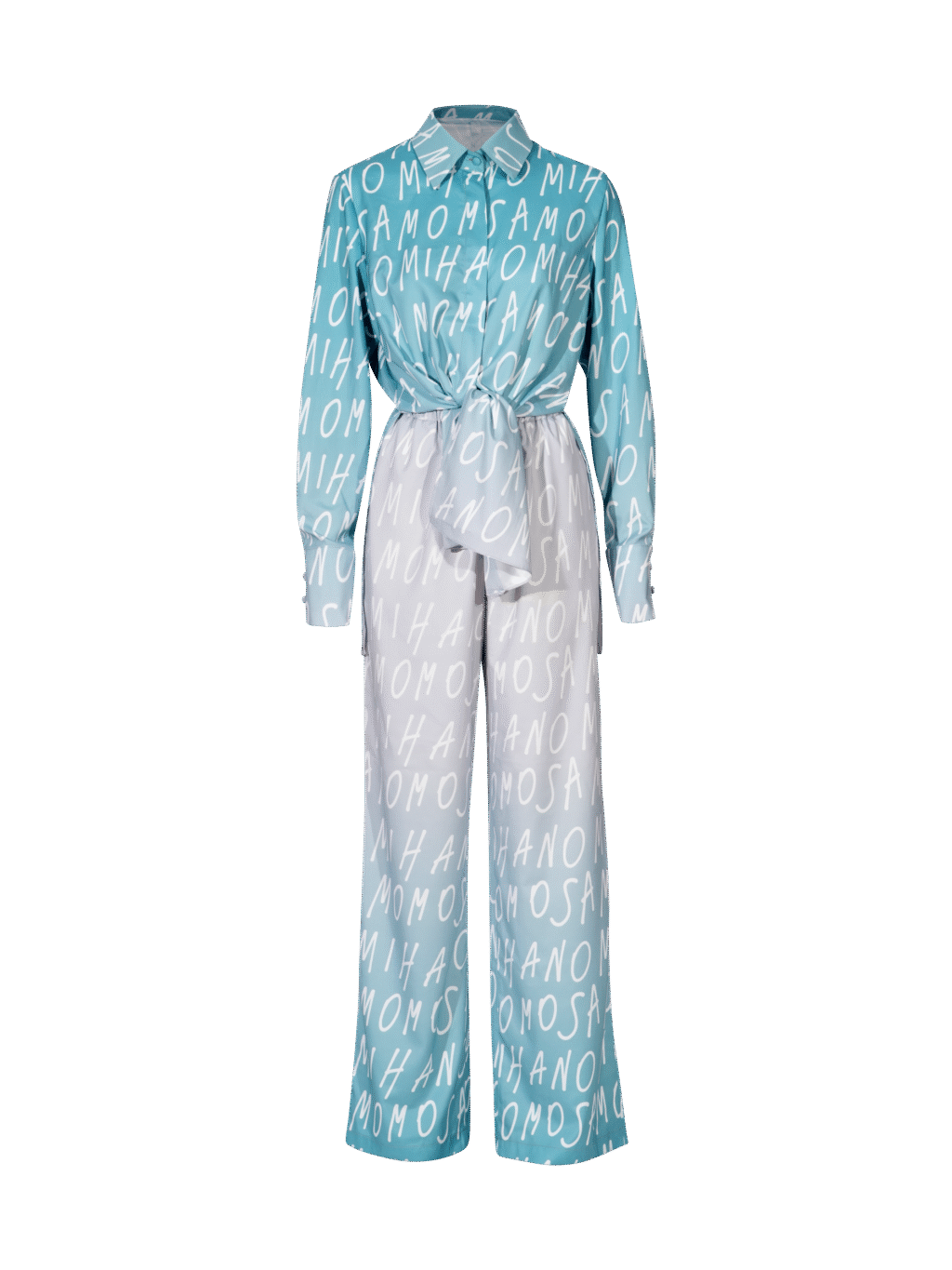 Print Woman’s Shirt Gray Mint