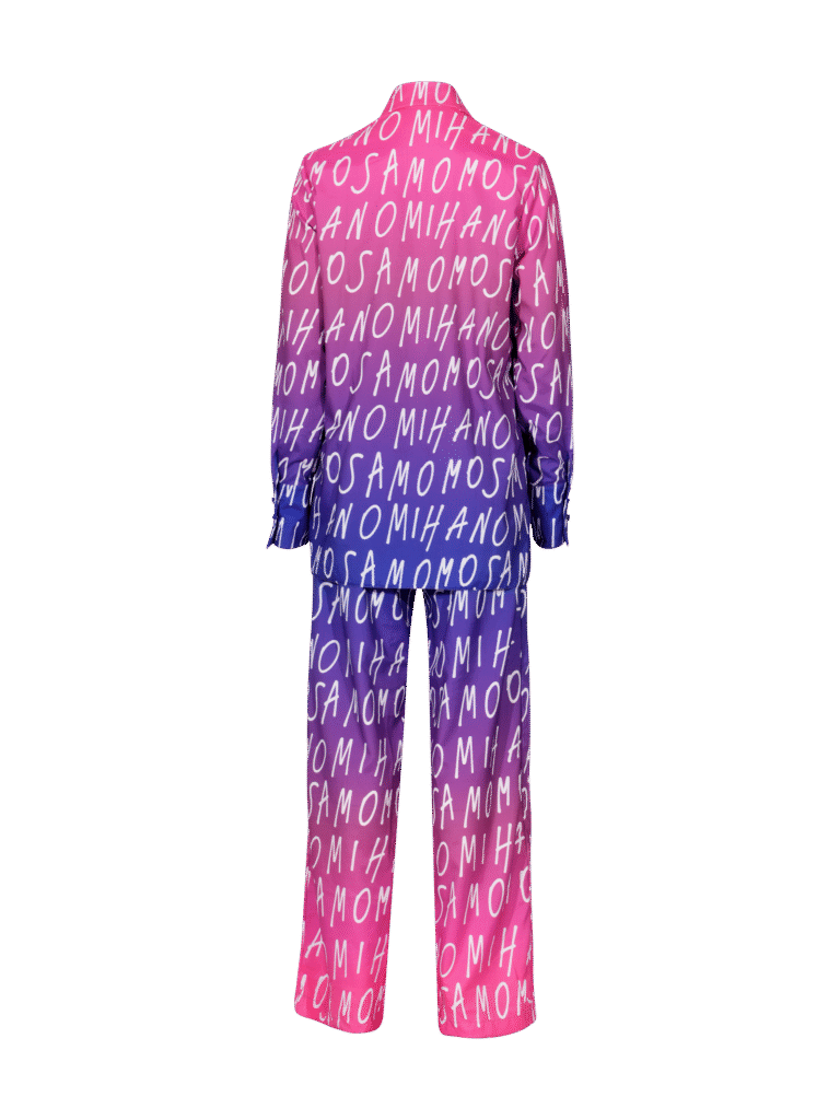 print woman's shirt blue fuchsia
