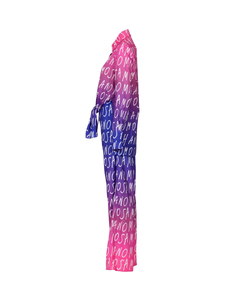 print woman's shirt blue fuchsia